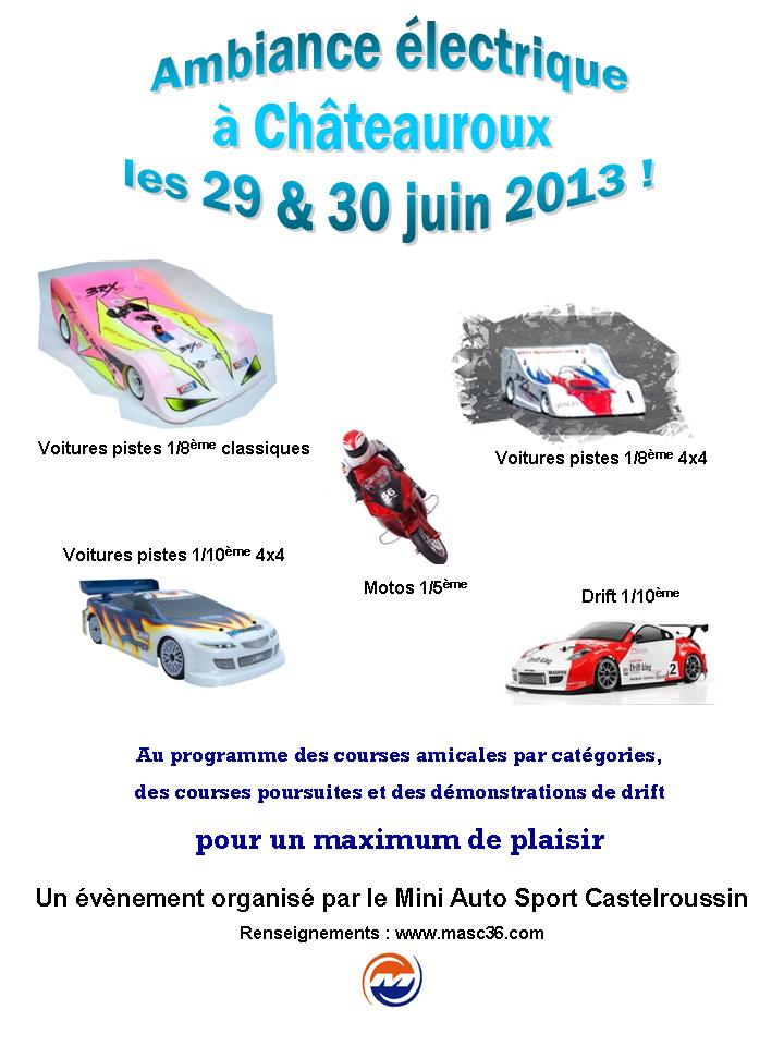 Amicale électrique à Châteauroux les 29 & 30 juin 2013 Affiche